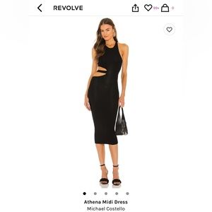 Michael Costello black midi dress